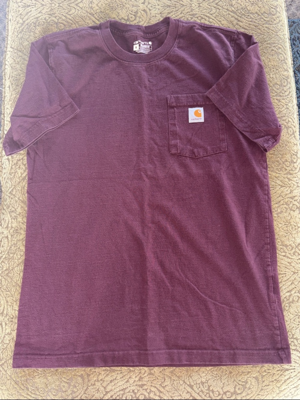 Carhartt Short-Sleeve Pocket Tee in Burgundy Plum